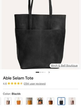 Able Selam Tote - Black Leather Shoulder Tote